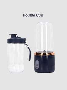 2 Pcs Portable Blender Mini 14oz For Juices & Smoothies With 6 Blades Puwerful Performances Fusion Blender, USB Rechargeable, Lid, Plastic Cups Included, Drop-Resistant And Wear-Resistant. Fit For Travel And Outdoor Activities