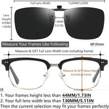 CAXMAN Polarized Clip On Sunglasses Over Prescription Glasses For Men Women UV Protection - Dark Black - Cat.4 Lens - View 4