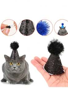 5 Peças Chapéus de Festa Mini Reutilizáveis, Chapéus de Aniversário para Cachorro e Gato com Pompom, Chapéus de Festa de Aniversário em Formato de Cone para Cães de Médio e Grande Porte, Chapéus de Festa de Aniversário para Animais de Estimação Ajustáveis com Pompom, Adequados para Decoração de Aniversário, Casamento, Fantasia de Halloween, Suprimentos de Festa de Halloween, Doces de Halloween, Lembrancinhas de Halloween - Multicolorido - Visão 8