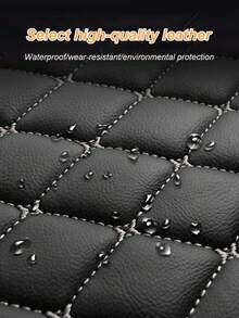 4Pcs/Set Universal Car Floor Mats Set For Right-Hand Drive Vehicles – PVC Leather Surface With Stylish Quilted Pattern, Water & Stain Resistant, All Season Use, Deep Edges To Trap Dust Mud And Water, Non-Slip Backing, Easy To Clean & Reinstall, Durable Mat Set For Sedans SUVs Trucks, Enhances Interior Appearance,Foot Protectors, Front And Rear Carpets, Car Accessories - Multicolor - View 2