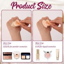 12 piezas Esponjas de maquillaje redondas, para base de maquillaje, borla de maquillaje en polvo, almohadilla para esponja de maquillaje, difuminador de borla de polvo (tono de piel)
