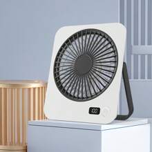 Ventilador de escritorio - Ventilador recargable de 1200mAh con inclinación de 180° y diseño plegable, ultra silencioso y compacto, ventilador personal portátil con 5 velocidades ajustables y viento fuerte, alimentado por USB para oficina, dormitorio, hogar y campamento