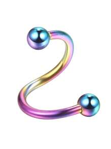 1pc 304 Stainless Steel Monroe Lip Ring, Spiral Cartilage Earrings, Barbell Body Piercing Jewelry, Suitable For Gift/Party