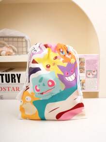 pokemon Pokemon Drawstring Pouch Featuring Pikachu And - Cute Storage Bag For Party Favors, Travel And Daily Use, Perfect For Fans