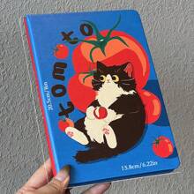 1pc/2pcs Cute Tomato Kitten Notepad A5 Schedule Planning Diary Thickened Notebook School Supplies, Back To School