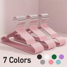 100/60/20/10/1 Pc Commercial Metal Hangers - Heavy Duty Non-Slip Rubber Coated Garment Hangers, Ultra Strong Rustproof Closet Organizers For Hotel/Retail/Home Use - Luxury Space Saving Hangers For Coats/Dresses/Pants,Wardrobe Organiser(Bulk Set)