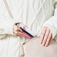 Miniso Barbie Series Foldable Mirror Comb Portable Mini Scalp Massage Hairbrush With Retractable Mirror For Pocket Outdoor Travel Use Airbag Comb Hairdressing Styling Tools - Silver - View 5