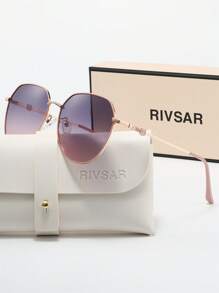 Óculos de sol polarizados redondos elegantes e retrô RIVSAR de metal para mulheres, óculos de sol tipo gatinho para lazer ao ar livre, festa, viagem, reunião, verão, proteção solar de alta qualidade, presente de marca para festivais, presente ideal para o Dia dos Namorados, Natal, Halloween