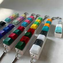 4Keys Button Keycap Fidget Keychain Finger Keyboard Caps DIY Keyboard Clicker For Adult To Relief Stress Pass The Time - Multicolor - View 2