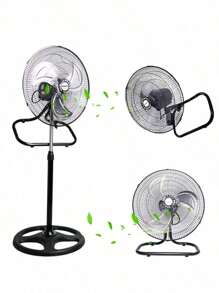 3 en 1 ventilador, swing ventilador vertical con 3 cuchillas de ventilador de metal, 18 "de diámetro, base sólida, viento extra grande, adecuado para dormitorio, sala de estar, hogar y oficina