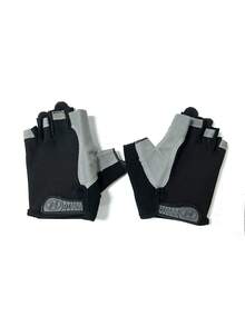 قفاز رياضي خارجي بأصابع نصفية للجنسين للتمرين، اليوغا، ركوب الدراجات، التسلق، القيادة، مناسب لركوب الدراجات والدراجات النارية والتزلج، قفازات سوداء - الأسود - مشاهدة 6