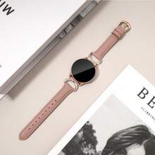 奢華超細纖維錶帶，配鑽石 C 型扣環，相容 Galaxy Watch 7/6/5/4 (40mm/45mm)、Watch 6 Classic (43mm/50mm) 及 Watch 5 Pro (45mm)，舒適防汗，時尚極簡設計，多色可選，適合商務會議、約會、婚禮、派對與日常配戴，女性理想禮物 - 粉紅色+玫瑰金 - 查看 6