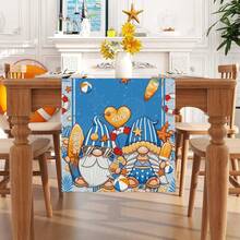 1pc, Blue Gnome Beach Table Runners, Beach Pool Coastal Party Decorations And Supplies For Home Party - Multicolor - View 7