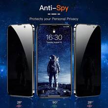 Bộ 3 miếng dán bảo vệ màn hình chống nhìn trộm, tương thích với iPhone 16 Pro Max/16/15/14/13/12/11, chống trầy xước, không bọt khí - Phim dán màn hình chống nhìn trộm chất lượng cao, tăng cường bảo mật và độ bền, dễ dàng lắp đặt, miếng dán bảo vệ màn hình điện thoại, miếng dán màn hình điện thoại, phim bảo mật màn hình điện thoại, miếng dán màn hình chống nhìn trộm - màu đen - Xem 4