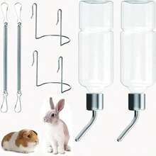 Rabbit Bottle, Guinea Pig Bottle, Pet Bottle, Rabbit Drinking Bottle With Stand, Stainless Steel Ball Rolling Hanging Automatic Waterer Suitable For Cats, Guinea Pigs, Hamsters