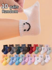 10 Pairs Baby Smiling Face Socks, Suitable For 0-8 Years Old Children - Multicolor - View 35