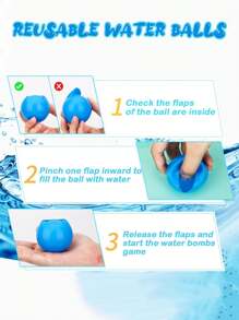 20pcs Water Balls Reusable Quick Fill Water Balloons Bombs Splash Soaker Ball Summer Outdoor Indoor Water Fight, Beach Essentials, Beach Accessories, Pool Float