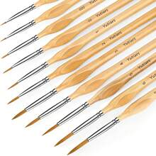 11pcs Fine Miniature Detail Paint Brush Set Tiny Professional Micro Painting Brushes Kit With Ergonomic Handle For Acrylic Oil Watercolor Art Face Paint By Numbers,Back To School,School Supplies