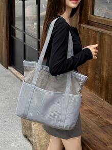 peach tree Women's Tote Bag Net Mesh Hollow Vacation Style Crossbody Bag Woven Handbag Shoulder Bag Multifunctional Small Retro Crossbody Tote Bag For Women Travel, Lightweight Large Capacity, Suitable For University, School, Travel, Shopping, Gift For Friends, Valentine's Day, Peach Tree