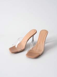 Women's High Heel Transparent Crystal Stiletto Sandals, Sexy PVC Ankle Strap Hollow Out Party Shoes, Fashionable & Elegant Summer Slippers That Accentuate Body Shape Winter Gifts