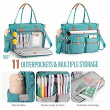 Large Laptop Bag For Women Teacher Tote Bags Work Bag Professional Computer Messenger With Insulated Pocket,Laptop Briefcase For Office, College, Nursing - màu xanh lá - Xem 4