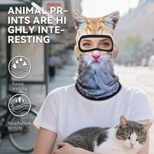 4-Season Animal Cute Cat Dog Head Outdoor Sports Anti-UV Face Mask, 3D Digital Printing Ski Mask - Multicolor - View 4