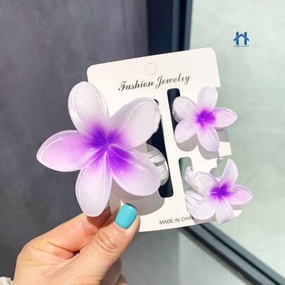 Kit 3 Grampo de Cabelo de Flor Transparente Acessório Presilha para Mulheres