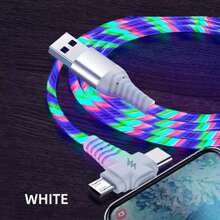 3-In-1 6A High Speed Charging Cable, Data Cable With USB To Micro USB + Type-C + Lightning Connectors, Compatible With IPhone/ Compatible With IPhone, Android, Camera, MP3 Universal Adapter, Charger
