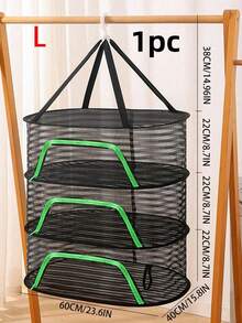1 cái/2 cái/3 cái/4 cái Giỏ phơi quần áo nhiều lớp trong nhà và ngoài trời, Lưới treo quần áo gắn tường để phơi đồ giặt trong ký túc xá với nhiều chức năng - màu đen - Xem 16