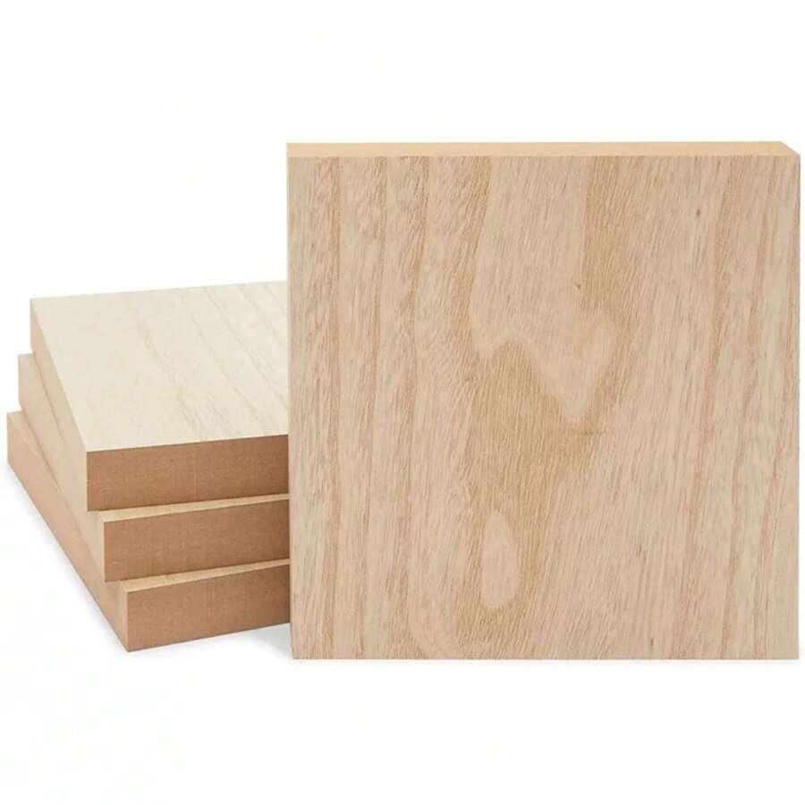 Bright Creations Unfinished MDF Wood Blocks For DIY Crafts, Wooden Square Sign Block (8x8 In, 4 Pack) - 1 - View 1