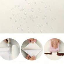 1 卷纯色浅白色自粘墙纸乙烯基墙纸可用于卧室客厅家具橱柜翻新墙面覆盖可移除易清洁家居装饰贴纸 1m/2m/3m/5m/7m/10m 房间装饰客厅装饰家居装饰墙纸壁纸厨房厨房装饰墙艺术墙贴墙面装饰墙贴