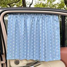 Car Window Curtain, Anti-UV Heat Insulation Sunshade, Cute Cartoon Design With Suction Cup For Side Windows, Suitable For Female