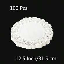 100pcs White Lace Paper Doilies - Stylish And Festive Value Pack For DIY Party Favors And Table Decoration At Weddings And Celebrations