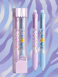 2pcs/Set Erasable Pen Refills, 0.5mm Bullet Tip Crystal Blue Retractable Erasable, Suitable For Journaling, Office Essential