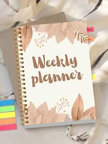 BUBU A5 Academic Daily Weekly Planner, + Index Stickers, Undated Minimalist Daily Planner Notebook With Time Slot Layout, Task Management, Wellness Logs, Balanced Work & Life, Back To School, Office School Supplies