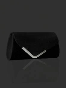 Conjunto de bolso de embrague elegante de noche para mujer con adornos brillantes, correa de cadena de diamantes y juego de pulsera, collar y aretes. Bolso de embrague con solapa y brillos, cadena metálica cruzada para fiesta, boda, baile de graduación, cena/banquete. El mejor regalo para Año Nuevo y San Valentín.
