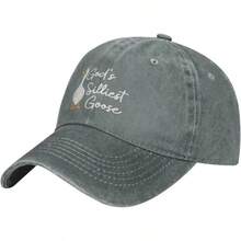 Gods Silliest Goose Hat Men Dad Hat Adjustable Caps - Black - View 4