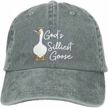 Gods Silliest Goose Hat Men Dad Hat Adjustable Caps - Black - View 8