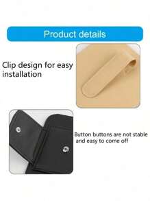 Car Sunshade Storage Bag, Sunglasses Holder Suitable For Car Sunshade PU, Car Interior Accessories Storage, Travel Document Holder Suitable For Car Glasses Clip Bag, Card Bag, ID Clip, Ticket, Business Card, Interior Storage Bag