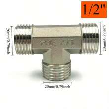 High Quality Stainless Steel 1/2" T Shape Connector, Home, Industrial, Automotive And Garden Use Quick Connect Distributor, Durable 201 Stainless Steel, Well-Fitted, Multiple Styles Available, Industrial Pipe | T Connector | Stainless Steel Structure