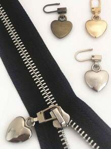 20/15/10/5/3/1 Heart-Shaped Zipper, Quick Installation Zipper Assistant, Detachable Zipper Head, Detachable Zipper Handle For Handbags, Jackets, Jackets, Suitcases - Simple Spare Metal Accessories, Small Gifts, Gifts For Her, Valentine's Day