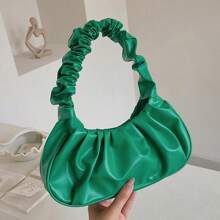 [Bolso de mano elegante] Bolso tipo hobo con pliegues en forma de nube | | Cierre magnético, correa arrugada | Bolso de mujer | Para outfits casuales o de noche | Elegante