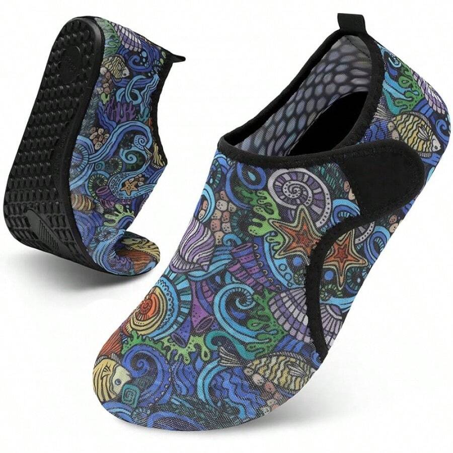 Scurtain Barefoot Shoes Women Men Beach Swim Aqua Socks Summer Quick-Dry Sandals Slippers - Oldblue - 查看 1