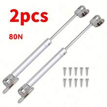 2件装锌合金家具铰链升降气动支撑液压气柜门铰链气撑升降支撑家具五金 - 銀色 - 查看 10