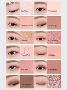 Clio K-Beauty PRO EYE PALETTE AIR 12色眼影盤，全能彩妝盤，霧面亮片眼影、腮紅、打亮、眼影 - 02 ROSE CONNECT - 查看 6