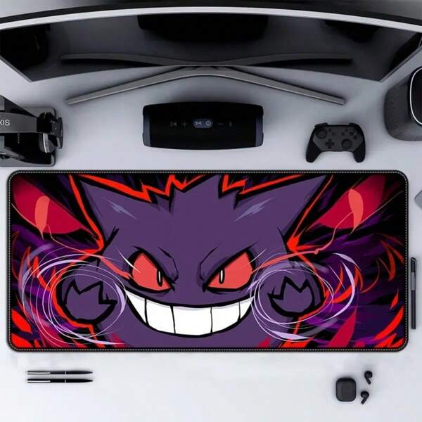 pokemon Pokemon 1 Large Gaming Mouse Pad - Non-Slip Rubber Base, Washable, Non-Slip Desk Mat, In Vibrant Purple And Red Design, Perfect For Office, School, Home Decor, Desk Pad | Playful Design | Washable Mat, Desktop Mouse Pad,School Supplies,Back To School