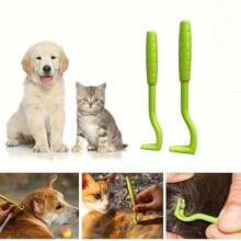 3PCS Tick Removal Tools Pet Tick Twist Remover Hook Pick Up Flea Scratching Hook Pet Cat Dog Grooming Supplies Tick Removal Tools