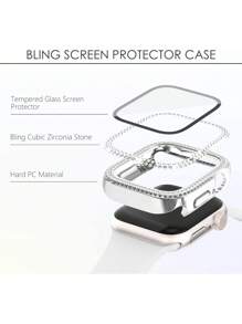 4 Packs Bling Case Crystal Rhinestone Protector Bumper With Screen Protector Compatible With Apple Watch Cover For Apple Watch Series Ultra/SE/10/9/8/7/6/5/4, Compatible With Apple Watch Case 40/41/42/44/45/46/49mm, Protective Face Cover Sparkling