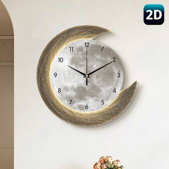 1 件平面二维斯堪的纳维亚挂钟静音扫频机芯无框现代设计超薄北欧风格家居装饰适用于客厅卧室咖啡厅办公室 - 无噪音纤薄电池供电简约当代艺术钟表