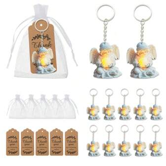 5/10 套（15/30 件）木制天使钥匙扣套装，包括欧根纱袋和感谢卡，适用于洗礼、圣餐、坚振礼、婚礼、生日、父亲节、母亲节、毕业典礼、返校、派对礼品汽车配件包饰背包学校字母可爱哥特 Y2k 包挂绳带身份证夹汽车配件包饰